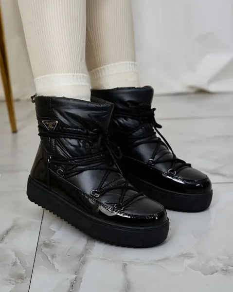 Resti Women's slip-on boots a'la snow boots in black Nevsone