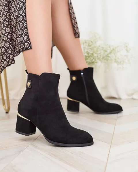 Resti Women's low stiletto boots in black Dogdas