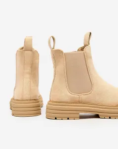 Resti Beige women's boots with decorative strap Loffdo
