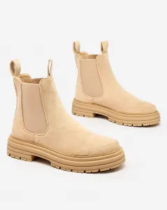 Resti Beige women's boots with decorative strap Loffdo