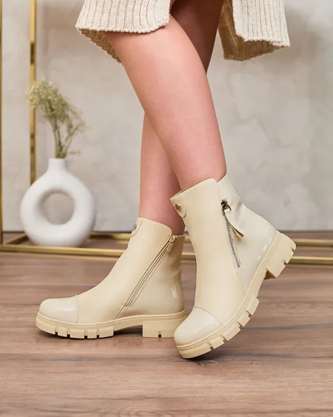 Resti Beige matte Hedaheh women's boots