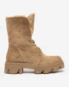 Resti Light brown women's lace-up boots Cavenma