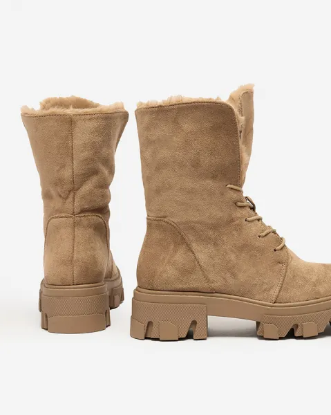 Resti Light brown women's lace-up boots Cavenma