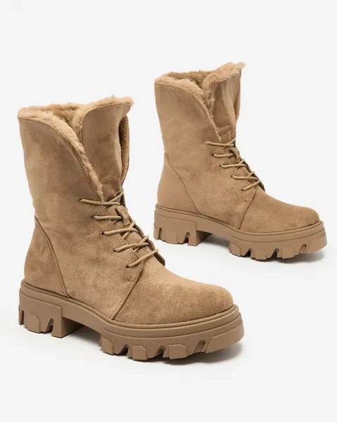 Resti Light brown women's lace-up boots Cavenma