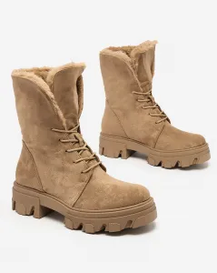 Resti Light brown women's lace-up boots Cavenma