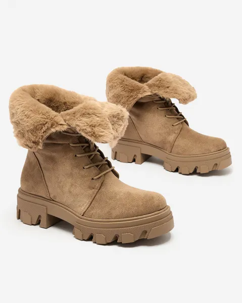 Resti Light brown women's lace-up boots Cavenma