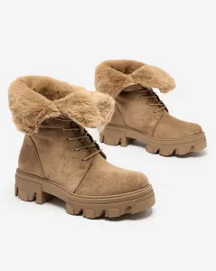 Resti Light brown women's lace-up boots Cavenma