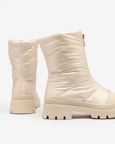 Resti Women's Tainve Beige Flat Heel Boots