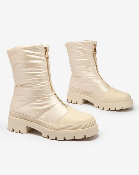Resti Women's Tainve Beige Flat Heel Boots