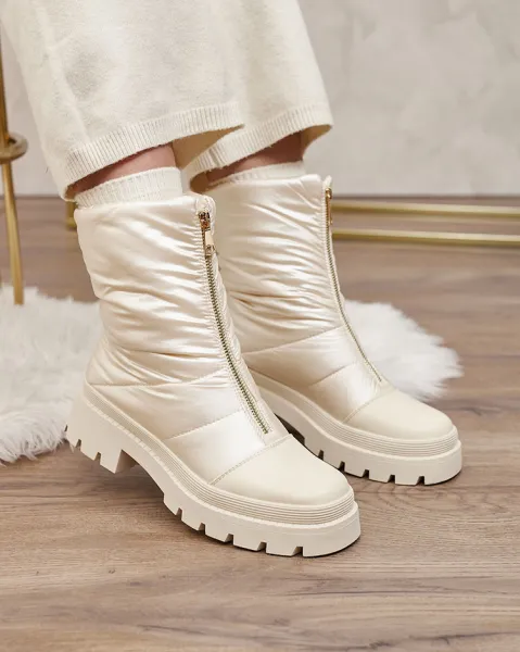 Resti Women's Tainve Beige Flat Heel Boots