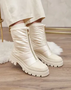 Resti Women's Tainve Beige Flat Heel Boots