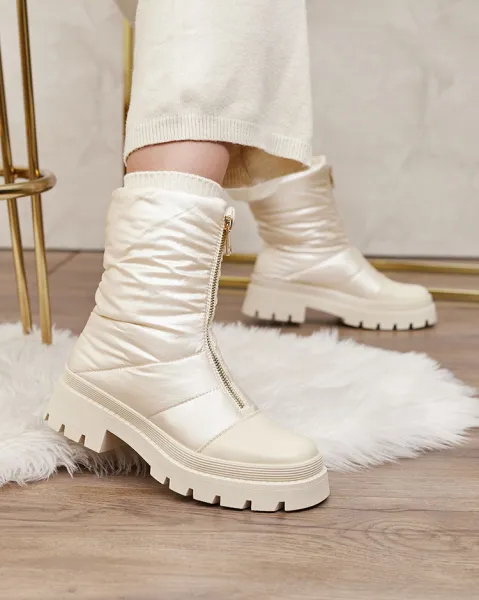 Resti Women's Tainve Beige Flat Heel Boots