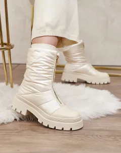 Resti Women's Tainve Beige Flat Heel Boots