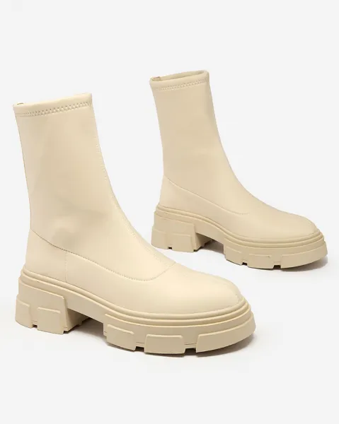 Resti Women's eco-suede boots in beige Classy Girl