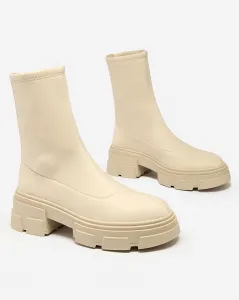 Resti Women's eco-suede boots in beige Classy Girl