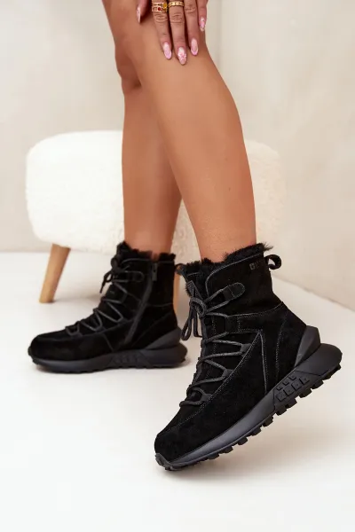 BIG STAR SHOES Semišové Zimné Boty Pre Ženy S Kožušinou Big Star