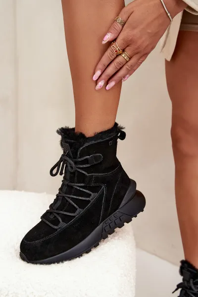 BIG STAR SHOES Semišové Zimné Boty Pre Ženy S Kožušinou Big Star