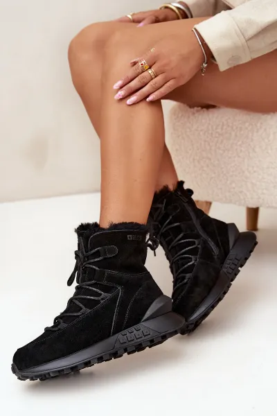 BIG STAR SHOES Semišové Zimné Boty Pre Ženy S Kožušinou Big Star