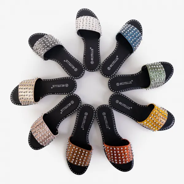 Resti Orange women's sandals with Maurella studs and jets - Footwear