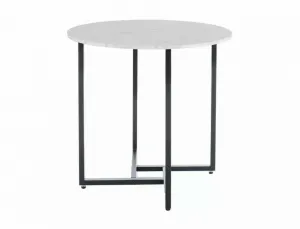 Okrúhly jedálenský stôl ALTO II 80 cm, dekor biely mramor