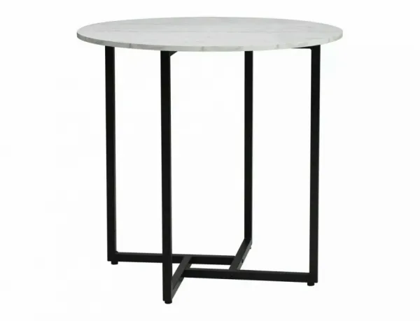 Okrúhly jedálenský stôl ALTO II 80 cm, dekor biely mramor
