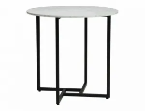 Okrúhly jedálenský stôl ALTO II 80 cm, dekor biely mramor