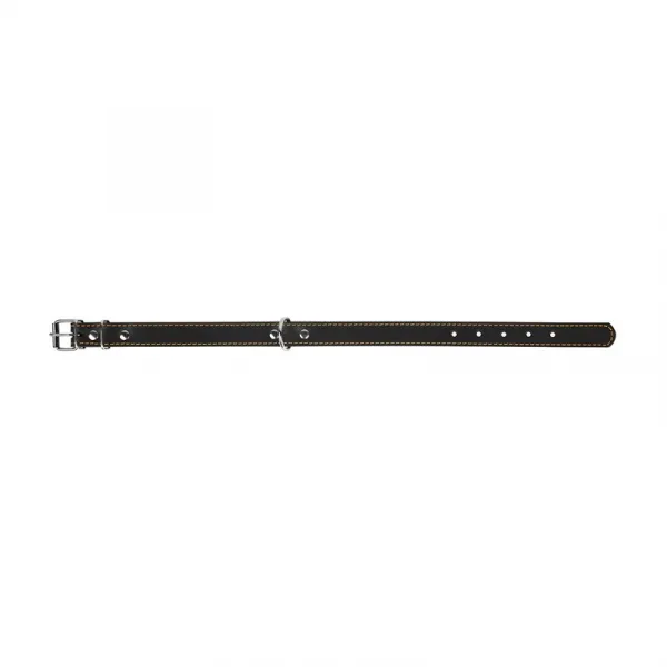 Kožený obojok dvojvrstvový čierny, Obvod krku: dĺžka: 32-40 cm, širka: 20 mm