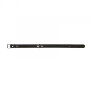 Kožený obojok dvojvrstvový čierny, Obvod krku: dĺžka: 32-40 cm, širka: 20 mm