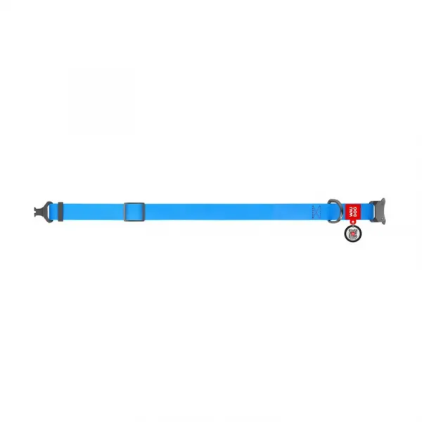 Vode odolný obojok WAU DOG modrý, Obvod krku: 24- 40cm, šírka: 20mm
