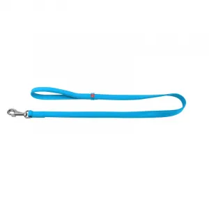 Ploché kožené vodítko modrej farby 122cm, šírka: 12 mm