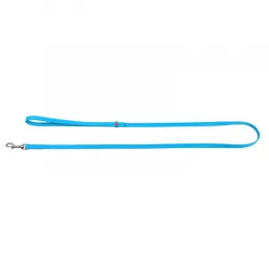 Ploché kožené vodítko modrej farby 122cm, šírka: 12 mm