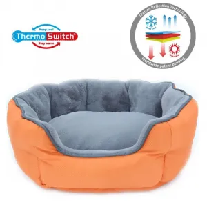 Obojstranný pelech pre psa Thermoswitch SANTORINI oranžovo sivý, Veľkosť: M