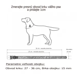 Kožený obojok so vzorom ETHNO biely, Obvod krku: 46-60 cm, širka: 35 mm