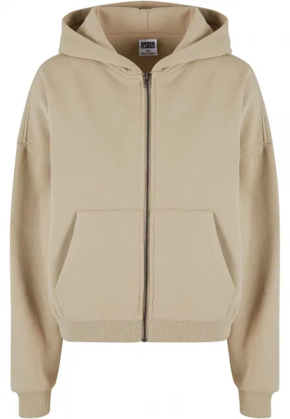 Women's Boxy Zip Hoody - Beige