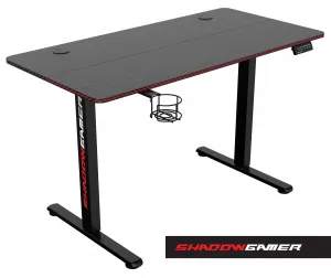 TZB Výškově nastavitelný elektrický herní stůl  SHADOW GAMER 2.0 LED RGB 120 cm černý