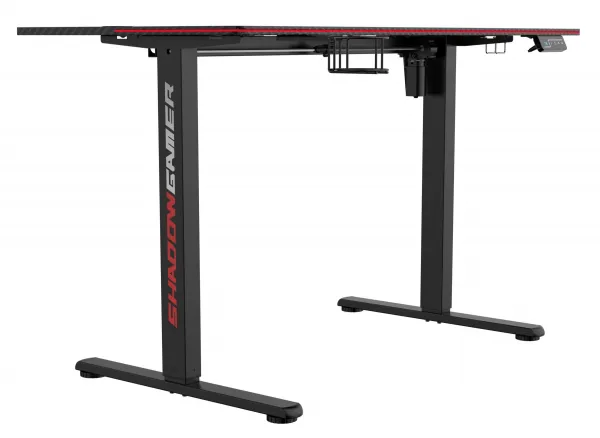 TZB Výškově nastavitelný elektrický herní stůl  SHADOW GAMER 2.0 LED RGB 120 cm černý