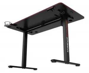 TZB Výškově nastavitelný elektrický herní stůl  SHADOW GAMER 2.0 LED RGB 120 cm černý