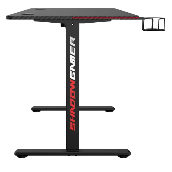 TZB Výškově nastavitelný elektrický herní stůl  SHADOW GAMER 2.0 LED RGB 120 cm černý