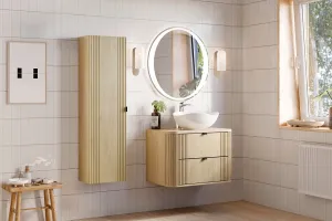 Comad Kúpeľňová zostava Ovalia so skrinkami 80 cm dub Cremona