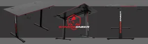 TZB Výškově nastavitelný elektrický herní stůl  SHADOW GAMER 2.0 LED RGB 120 cm černý