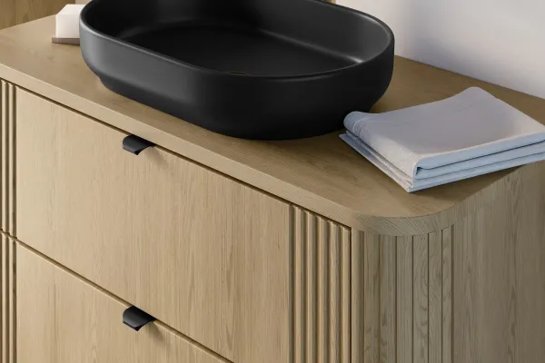 ArtCom Doska pod umývadlo OVALIA | dub cremona Typ: Doska 100 cm / 89-100