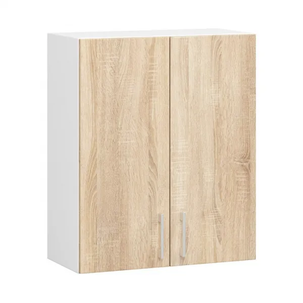 Ak furniture Kuchyňská linka Lima 240 cm prosklená bílá/dub sonoma