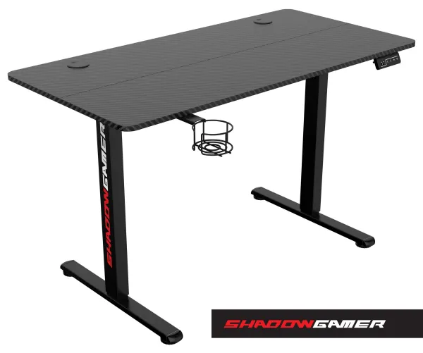 TZB Výškově nastavitelný elektrický herní stůl SHADOW GAMER 1.0 120 cm černý