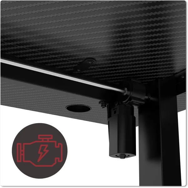TZB Výškově nastavitelný elektrický herní stůl SHADOW GAMER 1.0 120 cm černý