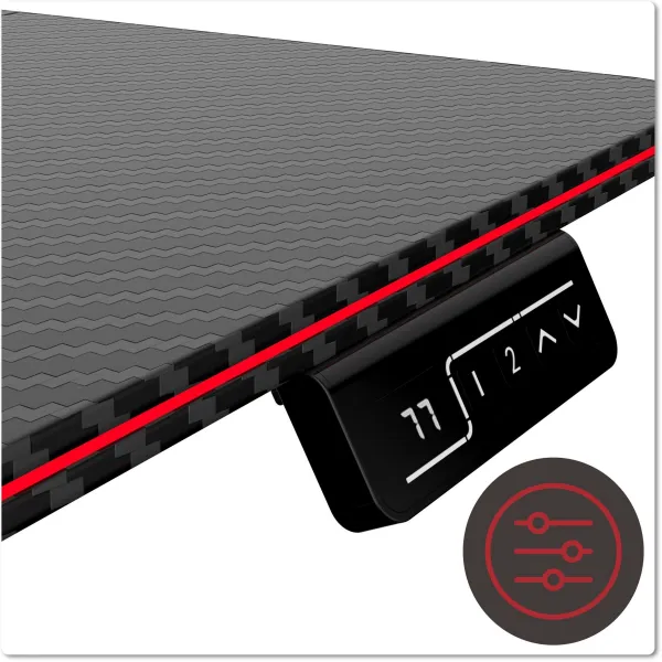 TZB Výškově nastavitelný elektrický herní stůl  SHADOW GAMER 2.0 LED RGB 120 cm černý