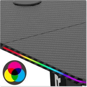 TZB Výškově nastavitelný elektrický herní stůl  SHADOW GAMER 2.0 LED RGB 120 cm černý