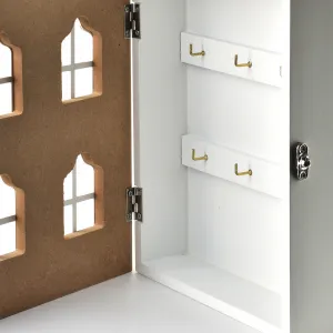 Mondex Drevená skrinka na kľúče STACY 17,5x5,5x29,5 cm hnedá