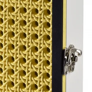 Mondex Drevená skrinka STACY 19,5x5,5x24,5 cm žltá