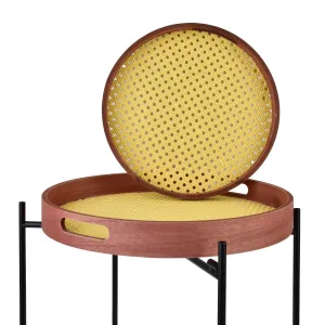 Mondex Odkladací stolík s 2 ks podnosov LAMMY čierny/hnedý