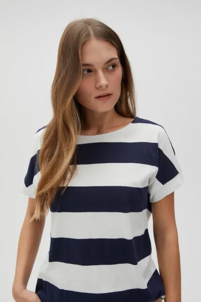 Marisse Women's T-Shirt L-Ts-4607 Navy